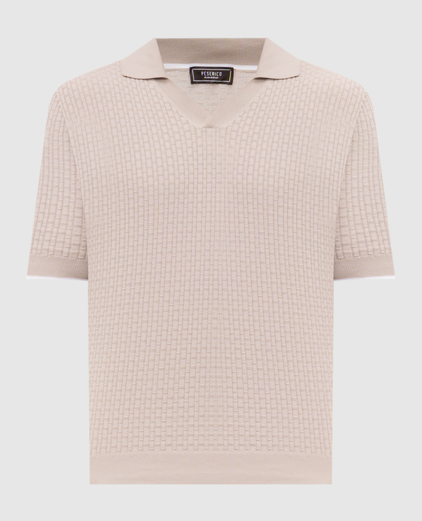 

Бежевое поло в узор, Бежевый, Поло