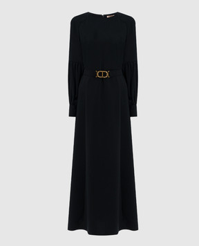 Twinset Чорна сукня з поясом 242TP208A