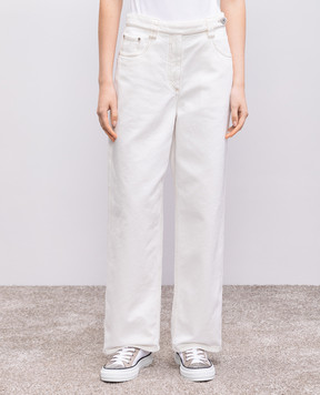 Brunello Cucinelli Белые джинсы с логотип патч M0H81P5978