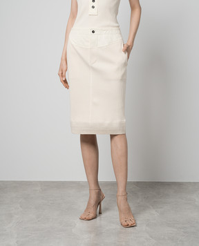 Bottega Veneta Бежевая юбка в рубчик 784970V3Z60