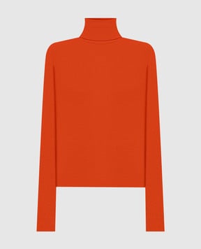 Saint Laurent Помаранчевий гольф з вовни, шовку і кашеміру 840802YAPK2