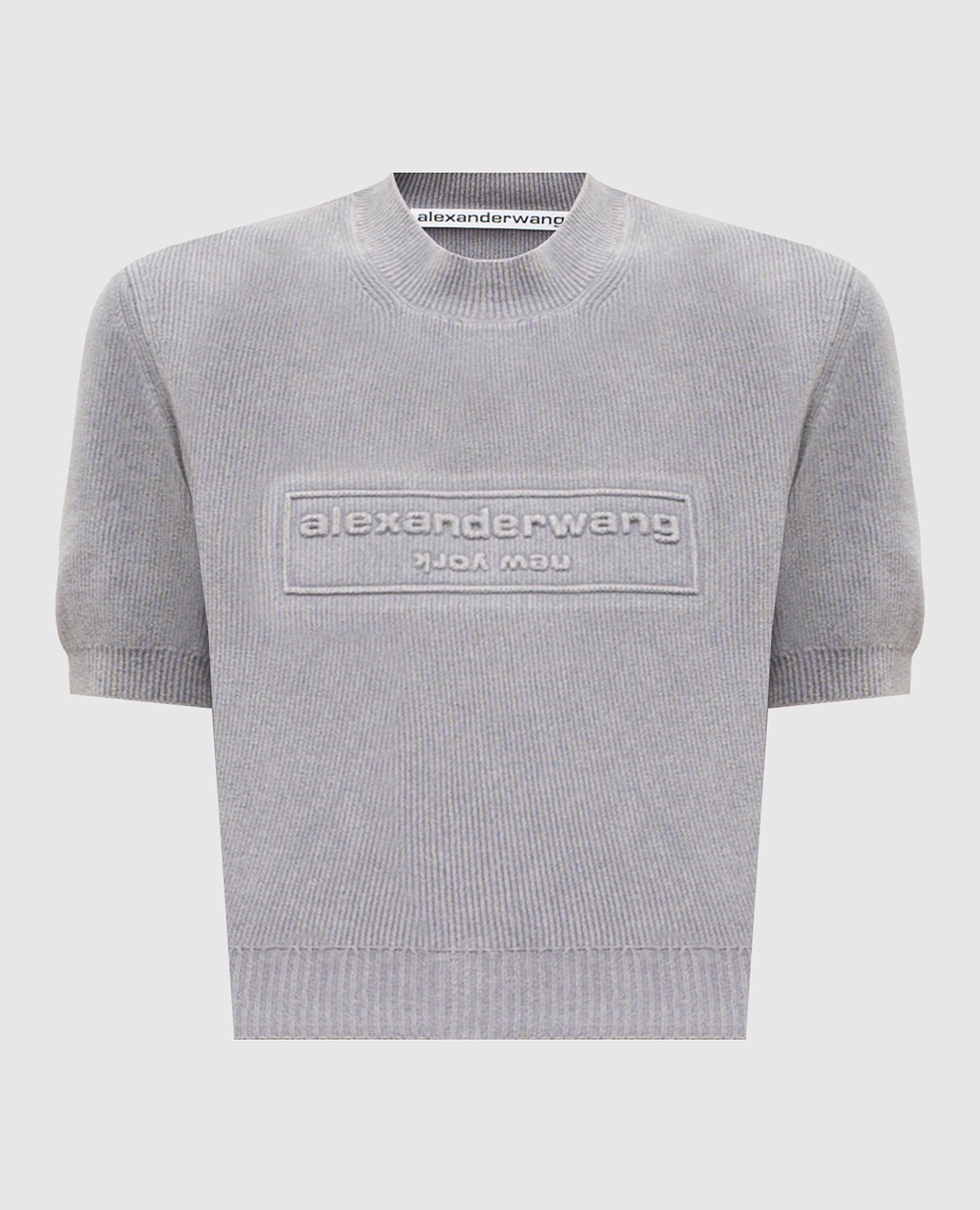 

Серый топ с фактурным логотипом, Топы