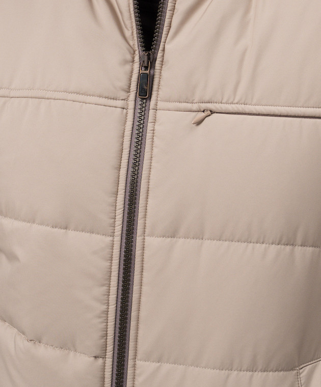 CAPOBIANCO Бежевый жилет с кашемиром с логотипом 17M142FWNY изображение 5