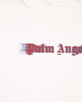 Palm Angels Дитяча біла футболка з принтом логотипа PBAA003F25JER001412