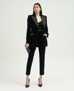 Dolce&Gabbana Черные бархатные брюки FTC30TFUVG7