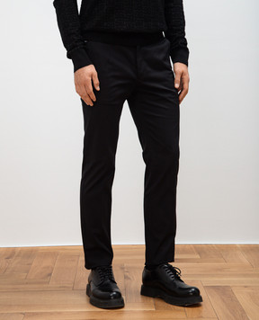 Dolce&Gabbana Чорні штани з патчем логотипа GVB6ETFUFMJ