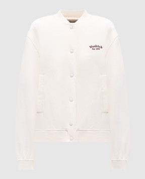 Woolrich Бежевий бомбер з вишивкою логотипа CFWWSW0165FRUT4009
