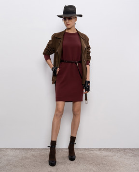 Brunello Cucinelli Бордова сукня з вовни MA009A4123