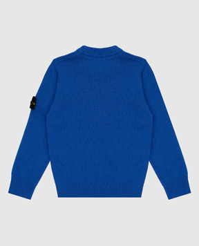 Stone Island Дитячий синій светр з вовною та кашеміром K2S165100002S00M1