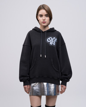 Off-White Сіре худі з принтом логотипа OWBB058S25FLE002