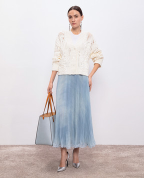 Ermanno Scervino Білий кардиган з мереживом D465N304APMQV