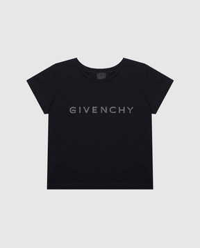 Givenchy Детская черная футболка с логотипом H30429612