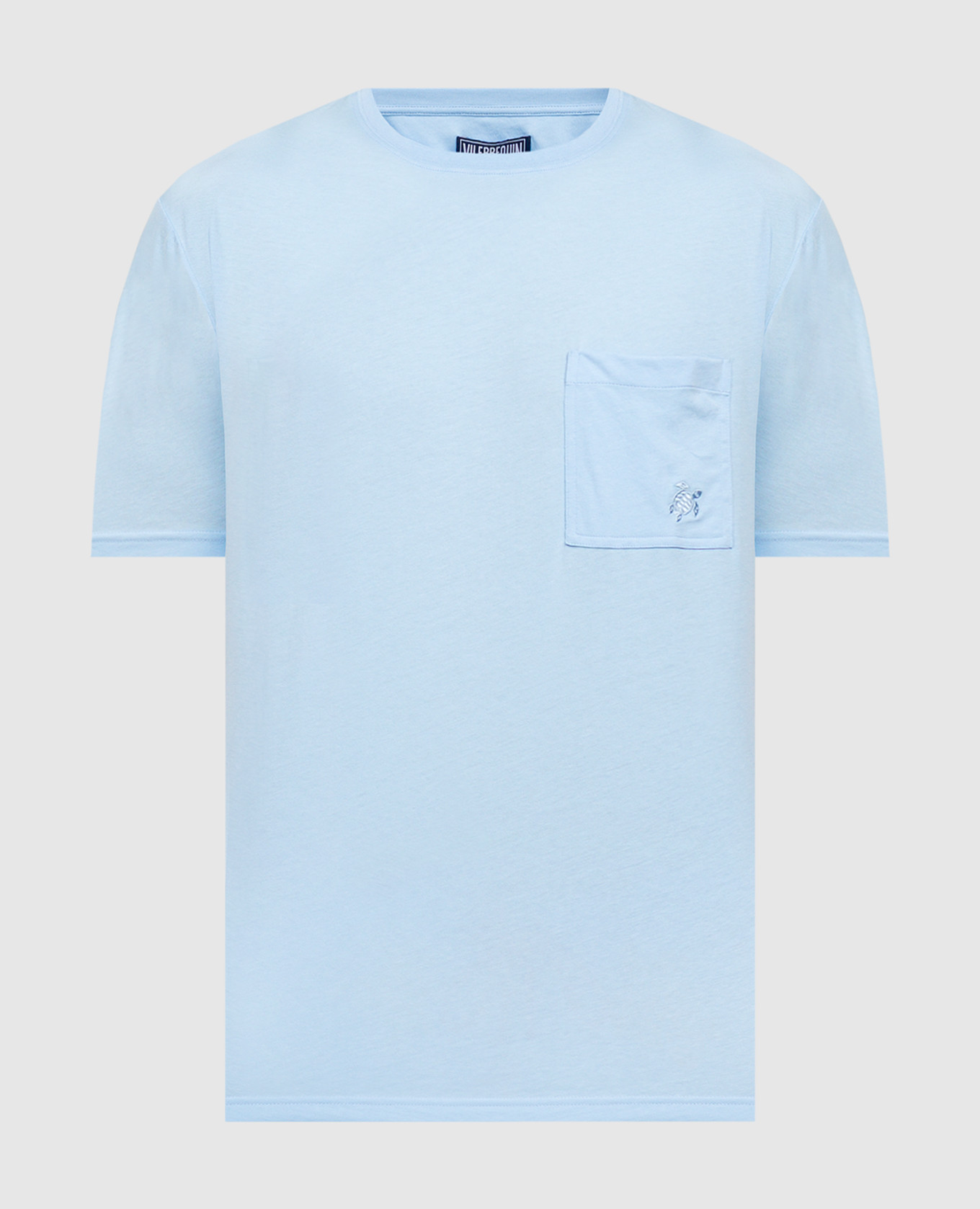 Blue t-shirt with logo embroidery