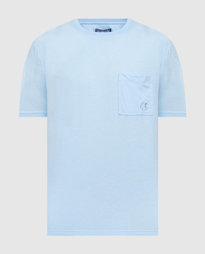 Vilebrequin Голубая футболка с вышивкой логотипа TTNU0P00