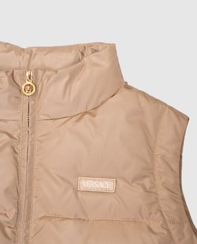 Versace Дитячий бежевий пуховий жилет з логотипом 10205091A14838