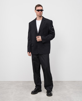 Balenciaga Чорний піджак з нашивкою логотипа 790812TKO29
