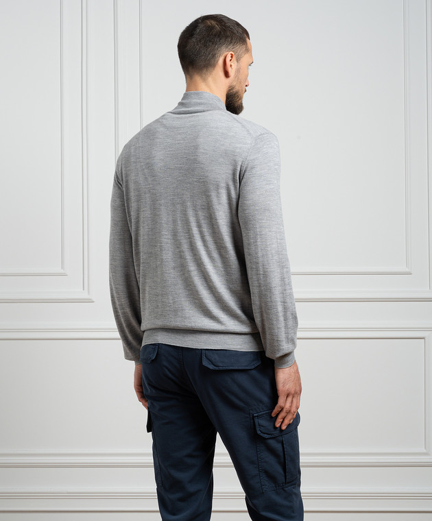 Brunello Cucinelli Серый кардиган из шерсти и кашемира M2400106CZ621 изображение 4