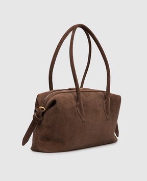 YUZEFI Коричневая замшевая сумка-тоут BRIOCHE BRIOCHEDUFFLESUEDE