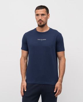 Trussardi Голубая футболка с фактурным логотипом G0308000054NMTS02J02