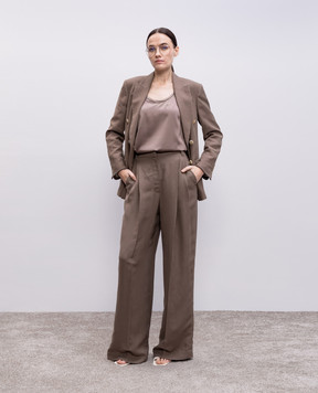 Brunello Cucinelli Коричневий топ із шовку M0C59E0600