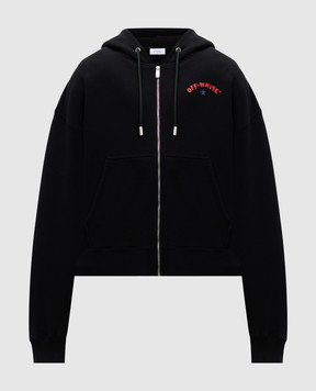 Off-White Чорна спортивна куртка з принтом емблеми Errow OMBE015S25FLE002
