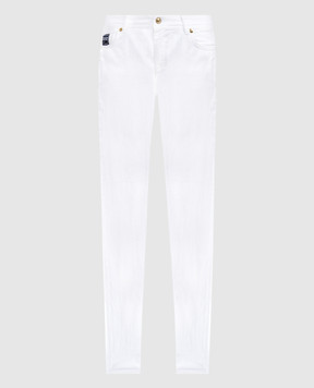 Versace Jeans Couture Білі джинси скіні з металевим логотипом 76HAB5K1CEW01