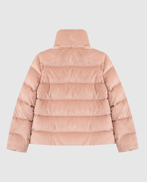 Moncler ENFANT Дитяча рожева вельветова пухова куртка K29541A00033598QF1214