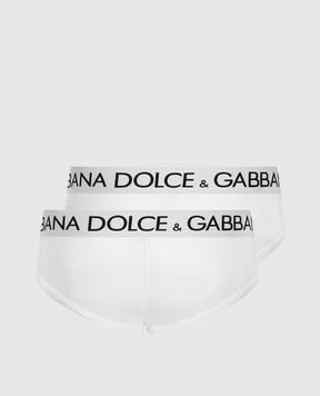 Dolce&Gabbana Набір білих трусів-бріфів з логотипом M9D69JONN97