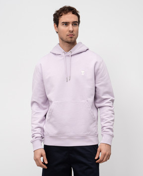 Ami Paris Фиолетовые худи с вышивкой эмблемы Ami de Coeur HSW260730