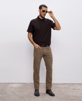 Loro Piana Коричневое поло FAP0568