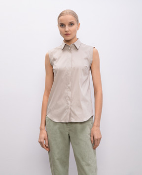 Brunello Cucinelli Бежевый топ с цепочкой мониль M0091MA616