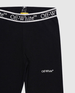 Off-White Детские черные леггинсы с логотипом OGCD003C99JER002