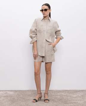 Brunello Cucinelli Бежеві шорти з льону MM633EP999