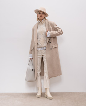 Brunello Cucinelli Бежеві джинси з патчем логотипа MB030P5847