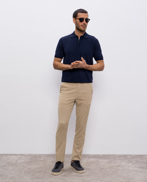 Canali Синее поло на молнии MK00145C0454
