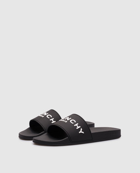 Givenchy Чорні слайдери з логотипом BH301TH1H4