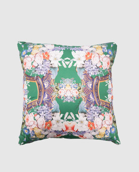 Roberto Cavalli Декоративная подушка с цветочным и анималистическим принтами. H0100000020С108