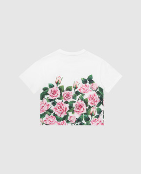 Dolce&Gabbana Детская белая футболка с брендовым принтом L5JTNLII7GI36