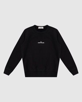 Stone Island Дитячий синій світшот з принтом емблеми логотипа K2S166100015S026868