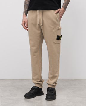 Stone Island Бежевые джогеры с логотипом K1S156200011S0051