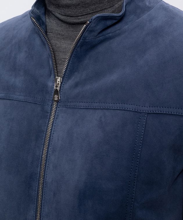 Brunello Cucinelli Голубая комбинированная куртка с замшей M0PCL2030 изображение 5