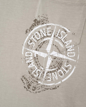 Stone Island Детская футболка цвета хаки с принтом логотип логотип K1S162100012S01291012