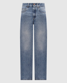 Brunello Cucinelli Голубые джинсы с эффектом потертости MA095P5565