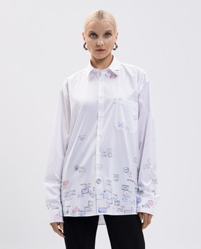 Vetements Біла сорочка з принтом UH76SH150Ww