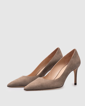 Stuart Weitzman Замшевые туфли цвета хаки POWER SK327