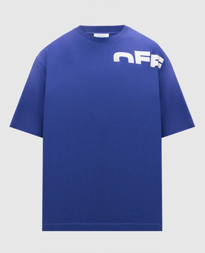Off-White Фіолетова футболка з принтом логотипа OMAA120S25JER00B
