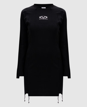 Vetements Чорна сукня міні з логотипом WA66DR610BW