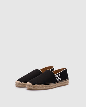 Off-White Черные эспадрильи Biarritz с вышивкой эмблемы Arrow OMIB007C99FAB001