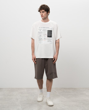 Maison Margiela MM6 Белая футболка с брендовым принтом SH0GC0043S24312
