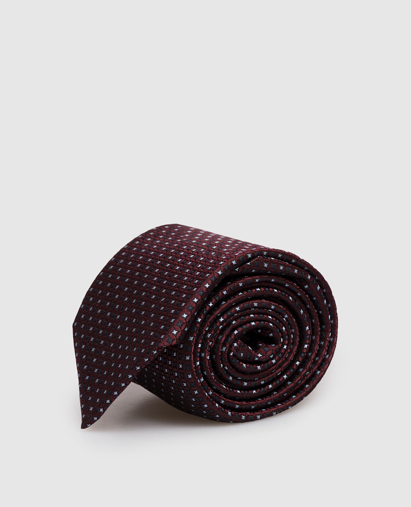 Бордовый галстук из шелка в узор